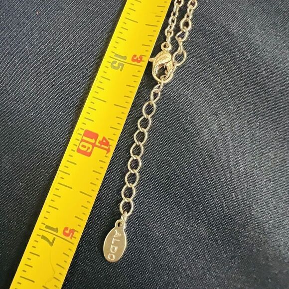 Vintage ALDO Starfish Pendant Jeweled Pink Small Cabochons Necklace Gold T 4030 - Picture 10 of 12